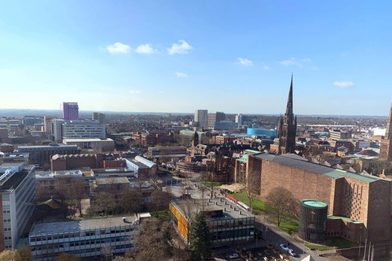 View of Coventry from penthouse studio at CODE fairfax